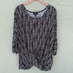 I.N Studio Sz 1X Twist Front 3/4 Sleeves